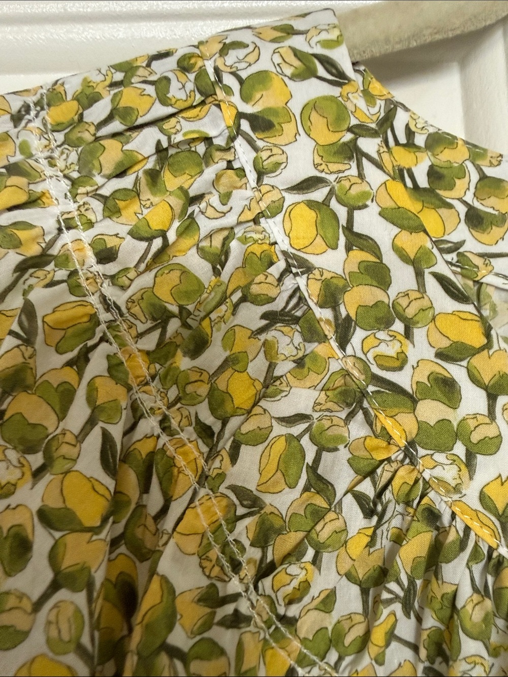 J. Crew Liberty Yellow and White Lemon-Print Puff-Sleeve Blouse - Picture 3 of 8